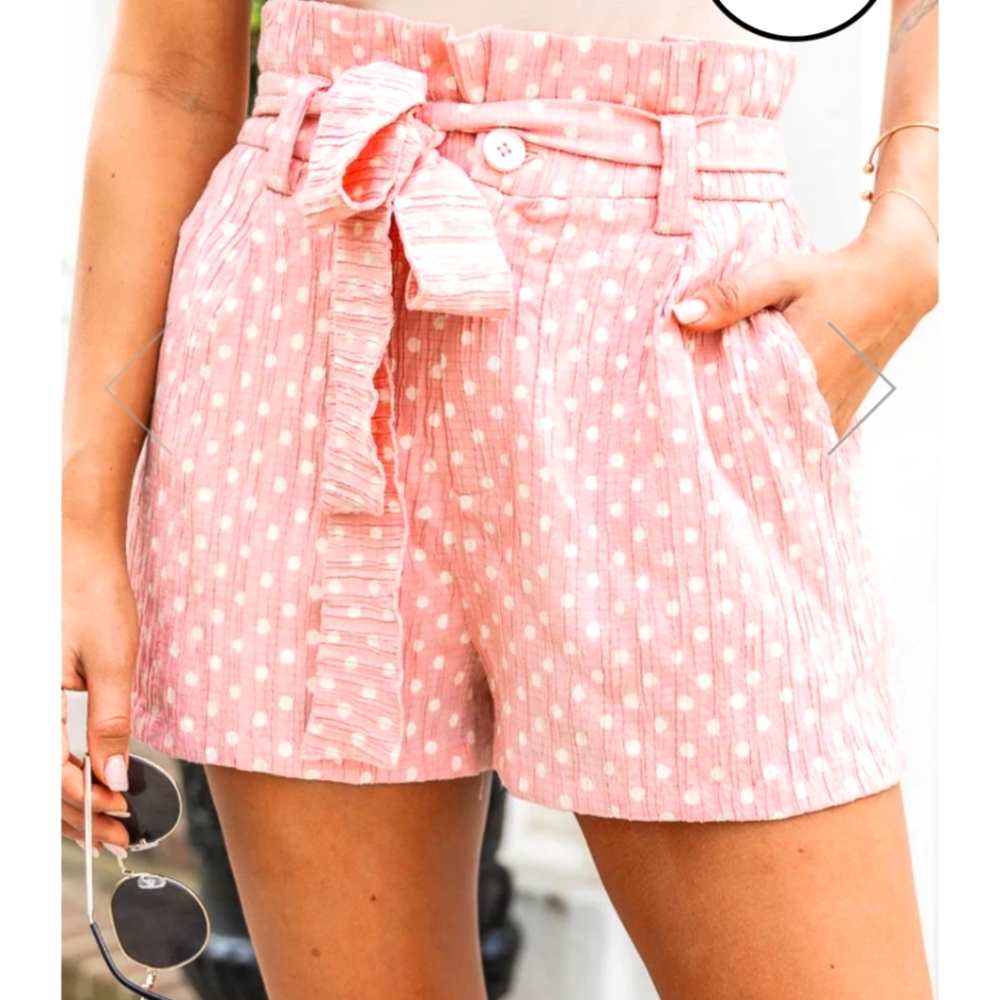 Poka dot paperbag shorts